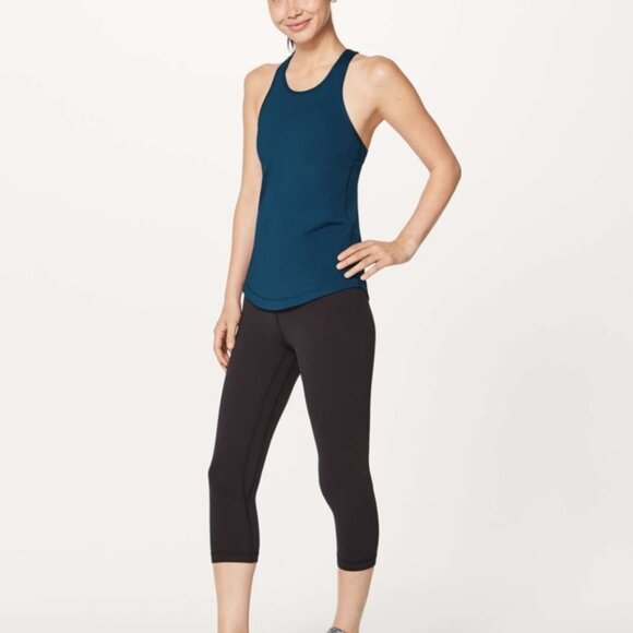 Blue Tank Top with Racerback Design and Stylish Cutout - Picture 3 of 10